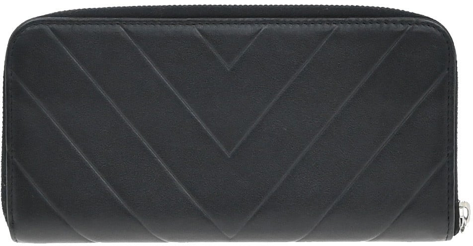 Chanel CC Charm Zip Around Quilted Lambskin Long