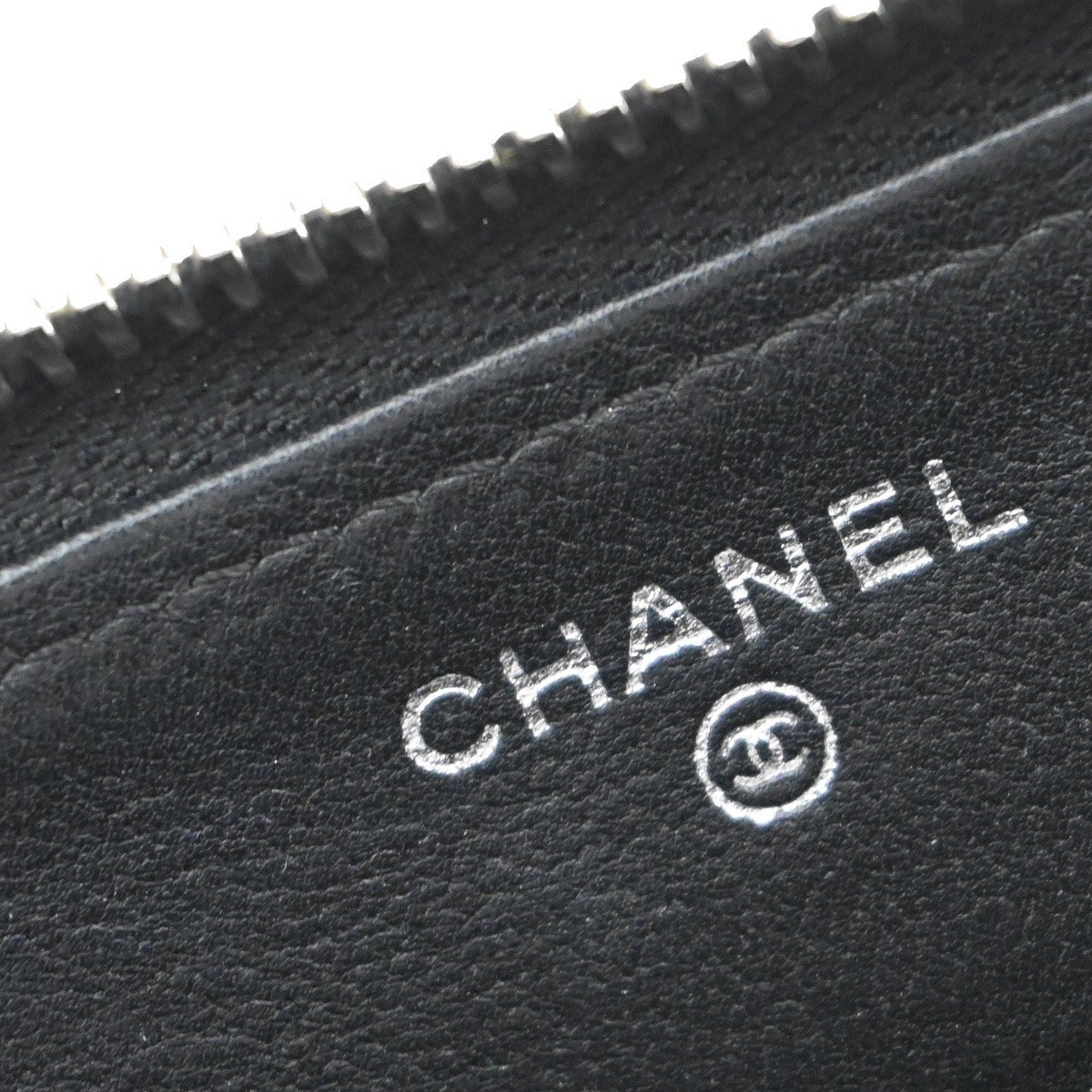 Chanel CC Charm Zip Around Quilted Lambskin Long