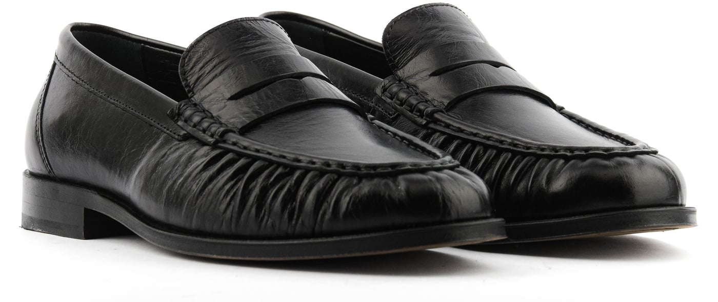 Penny Loafer Wrinkle Black