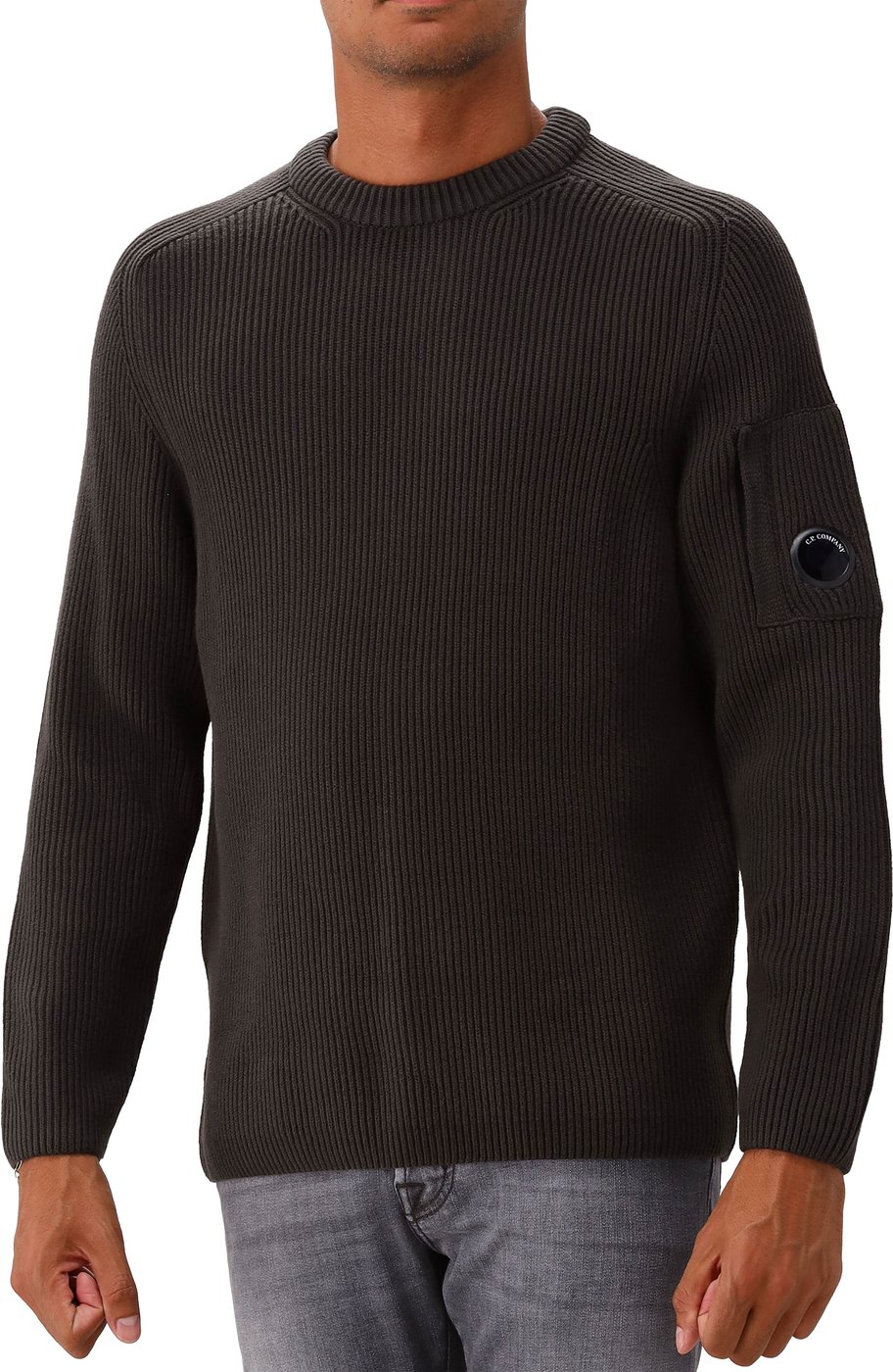C.P. Company Gebreide Trui Grijs Full Rib