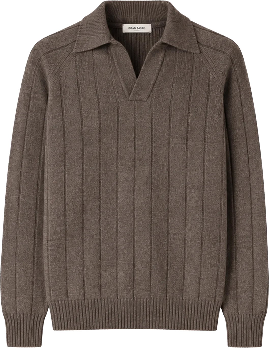 Bruine Wollen Knit Polo