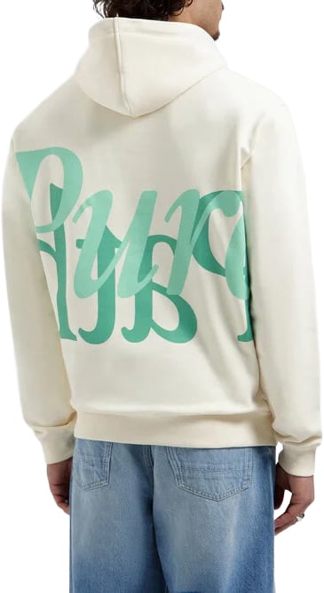 Mirror Logo Hooded Sweater Ecru