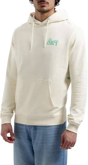 Mirror Logo Hooded Sweater Ecru
