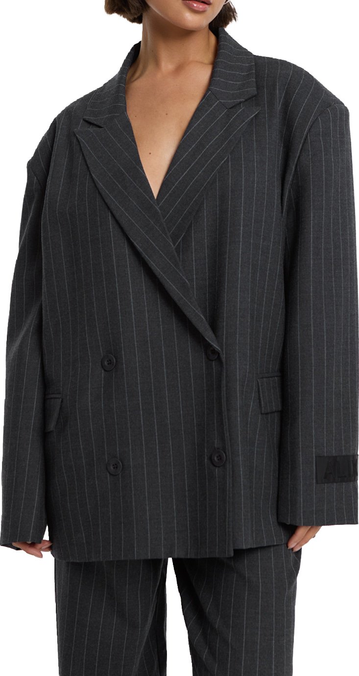 grijze blazer met strepen