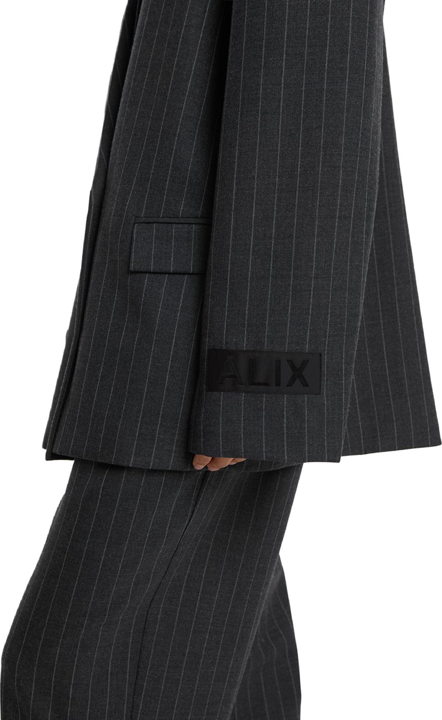 grijze blazer met strepen