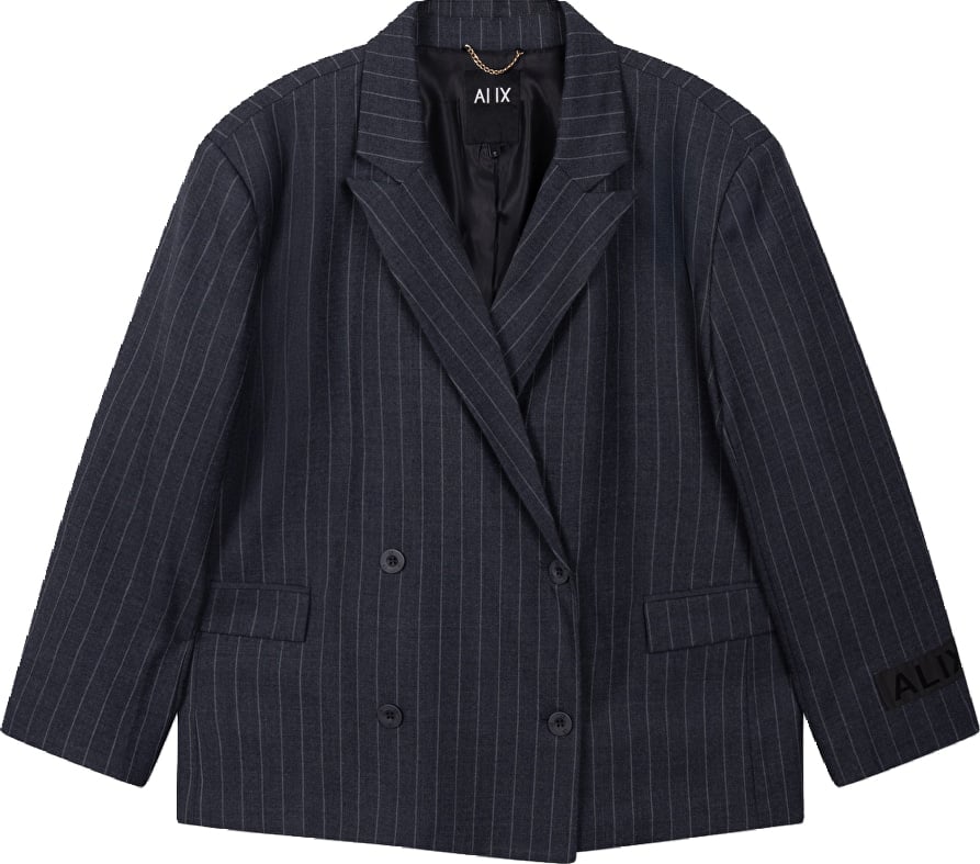 grijze blazer met strepen