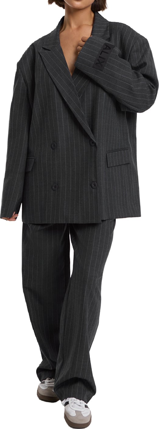 grijze blazer met strepen