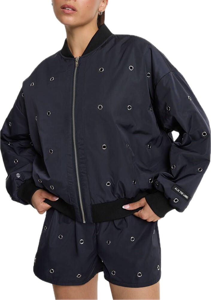donkerblauwe bomber ringen