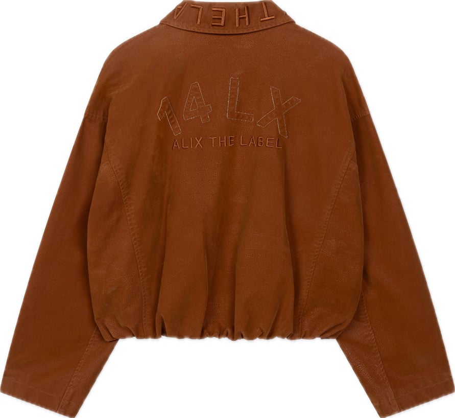 jacket bruin logo kraag