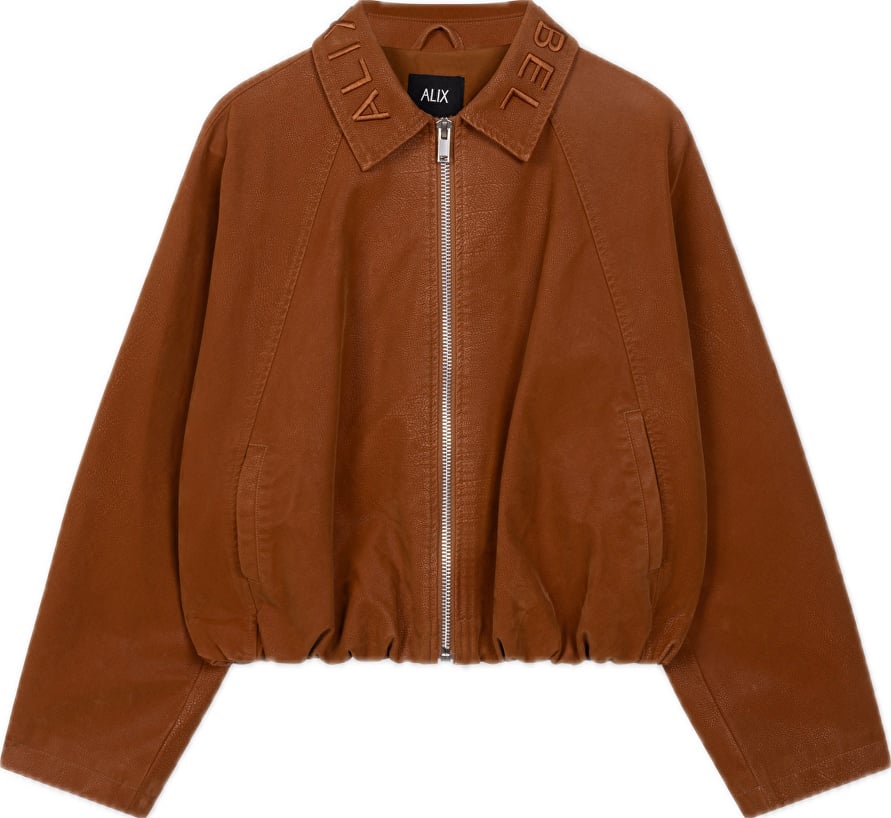 jacket bruin logo kraag