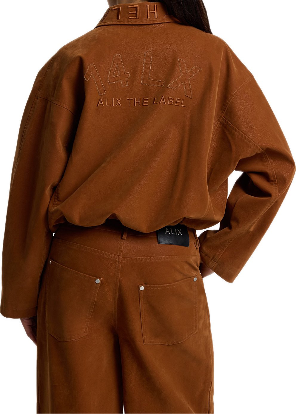 jacket bruin logo kraag