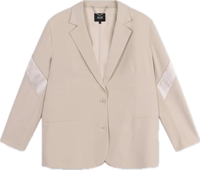 blazer beige logo schouder