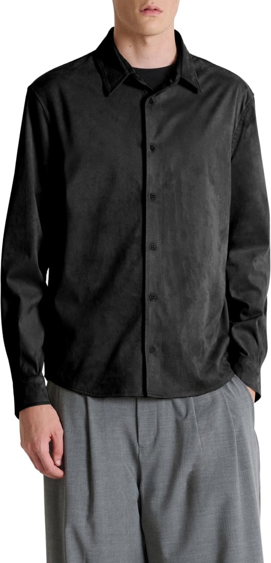 Overhemd Suede zwart