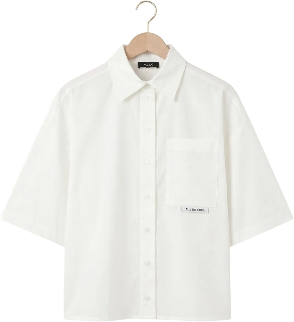 witte blouse logo achter