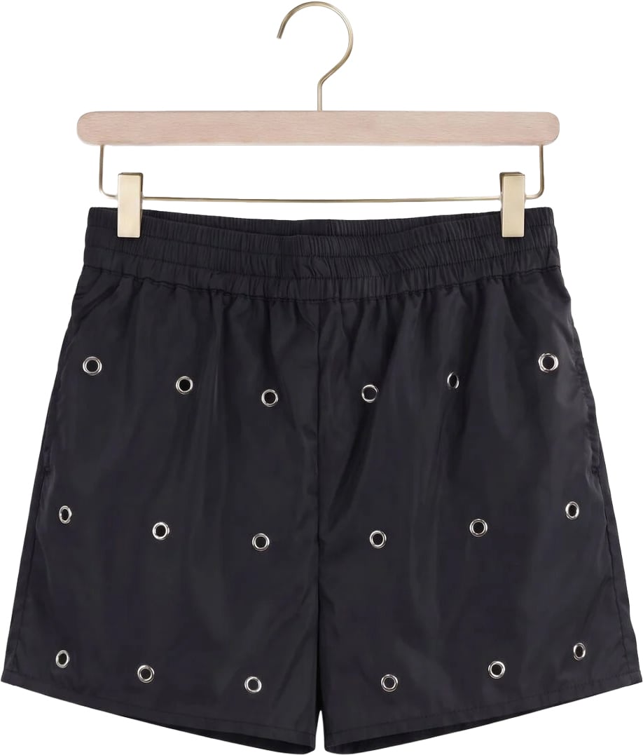 short met ringen blauw