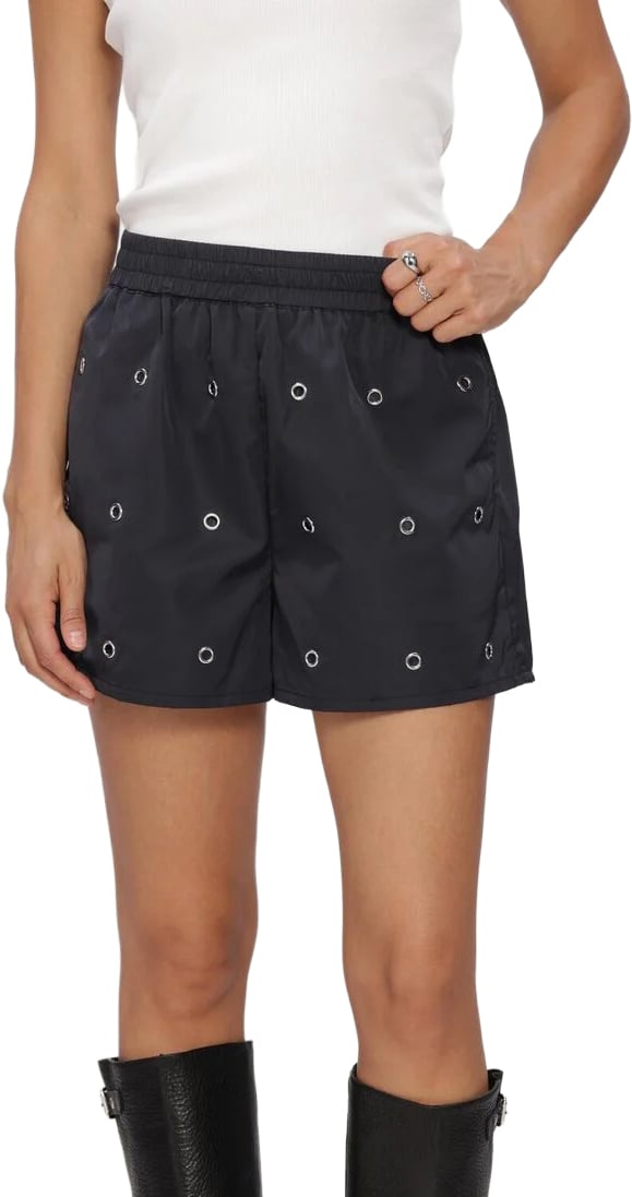short met ringen blauw