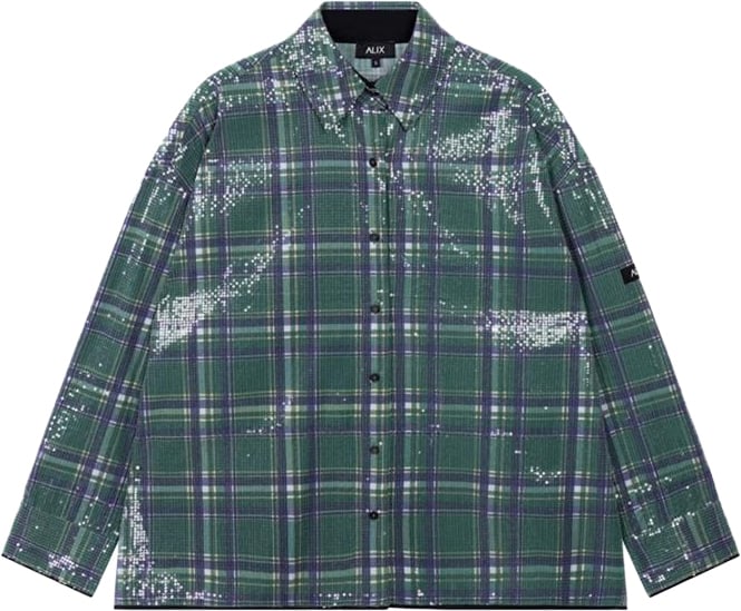 glitter blouse blauw groen