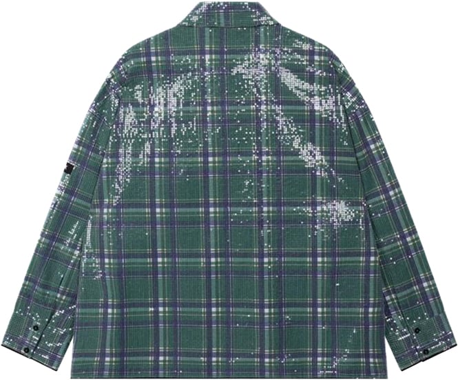glitter blouse blauw groen