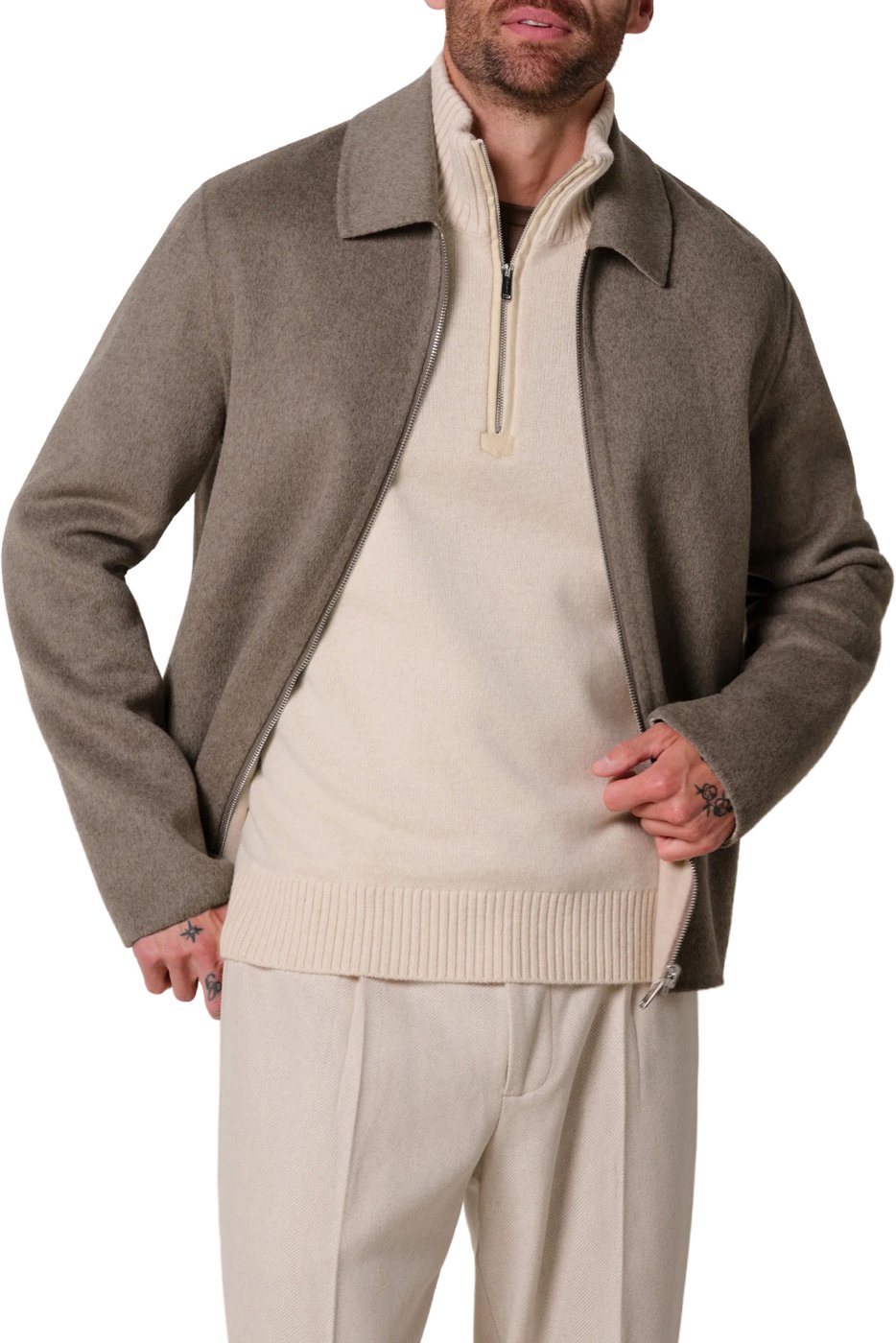 Wollen Overshirt Met Rits