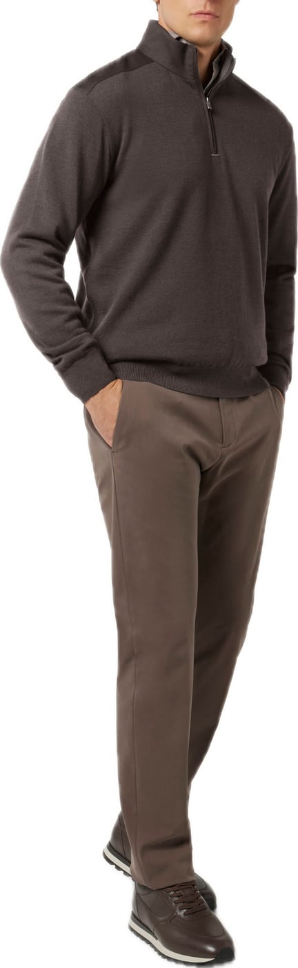 zippullover bruin summerwool