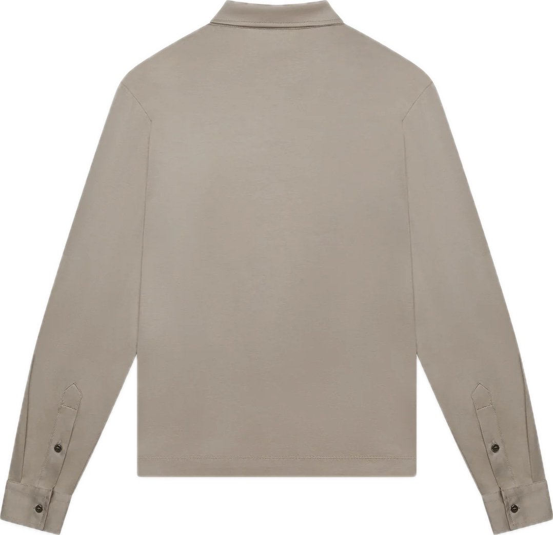Supima Zip Collar ls lead grey
