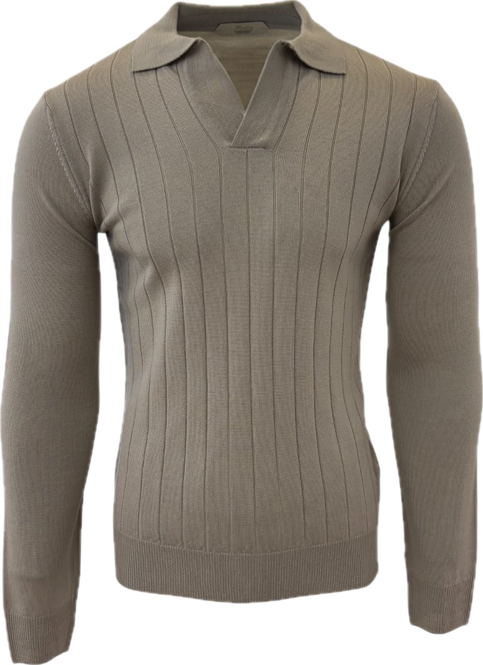 buttonless polo greige