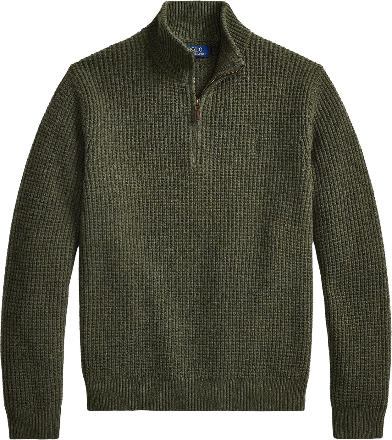 Wafelgebreide half zip trui
