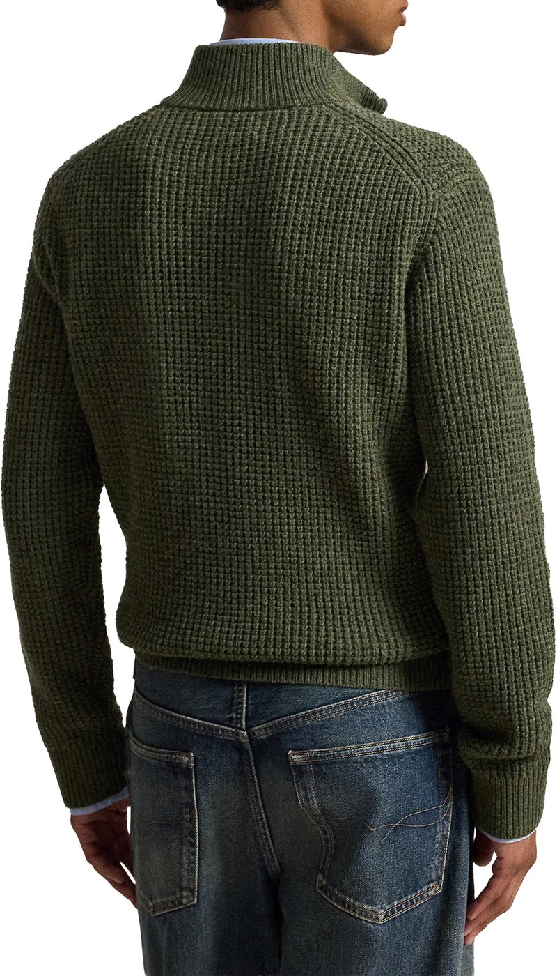 Wafelgebreide half zip trui