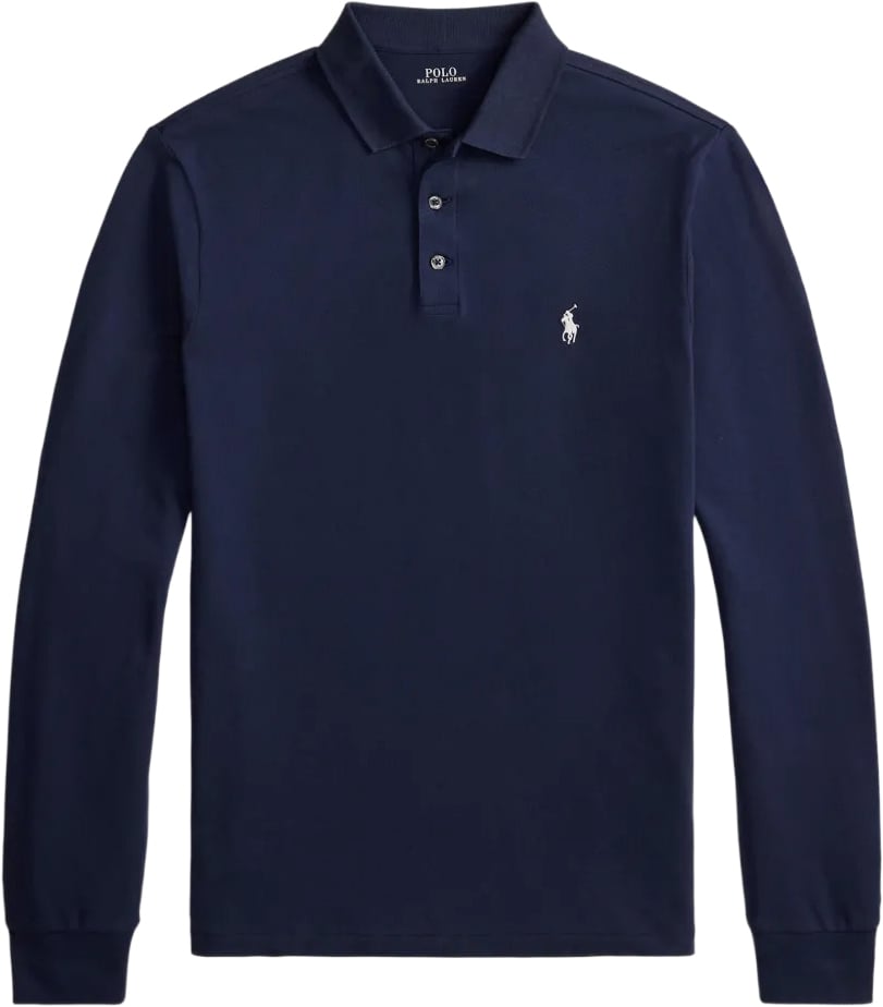 Slim fit lange mouwen polo