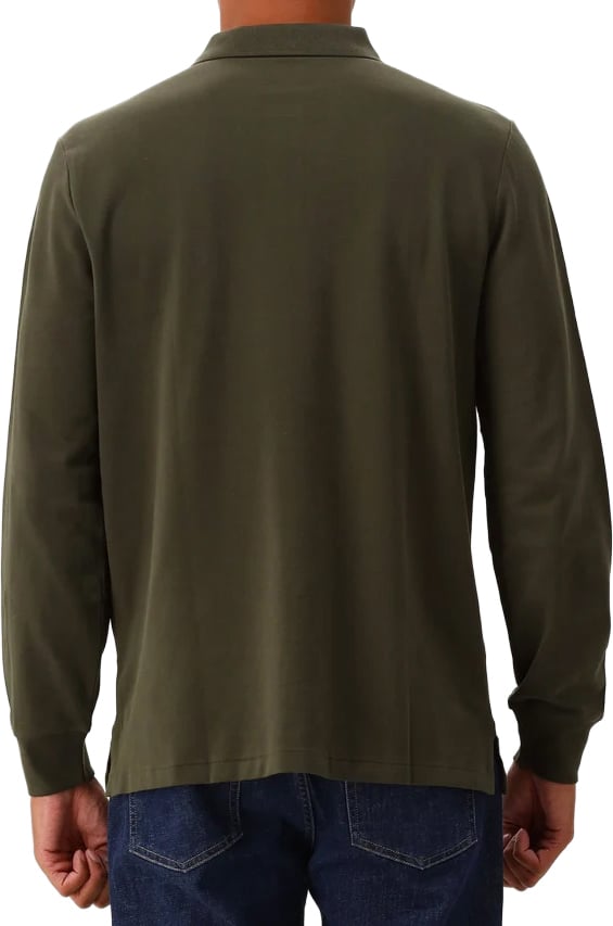 Slim fit lange mouwen polo