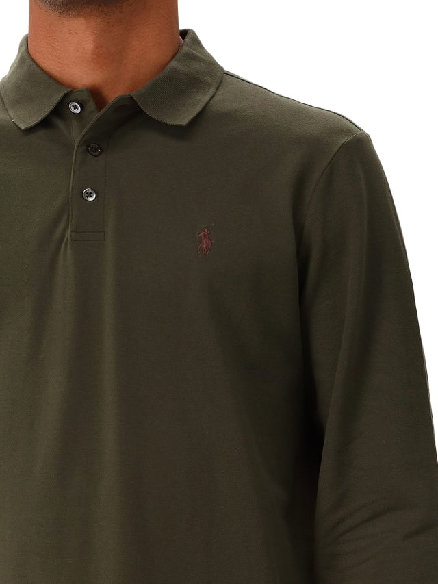 Slim fit lange mouwen polo