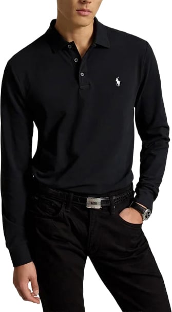 Slim fit lange mouwen polo