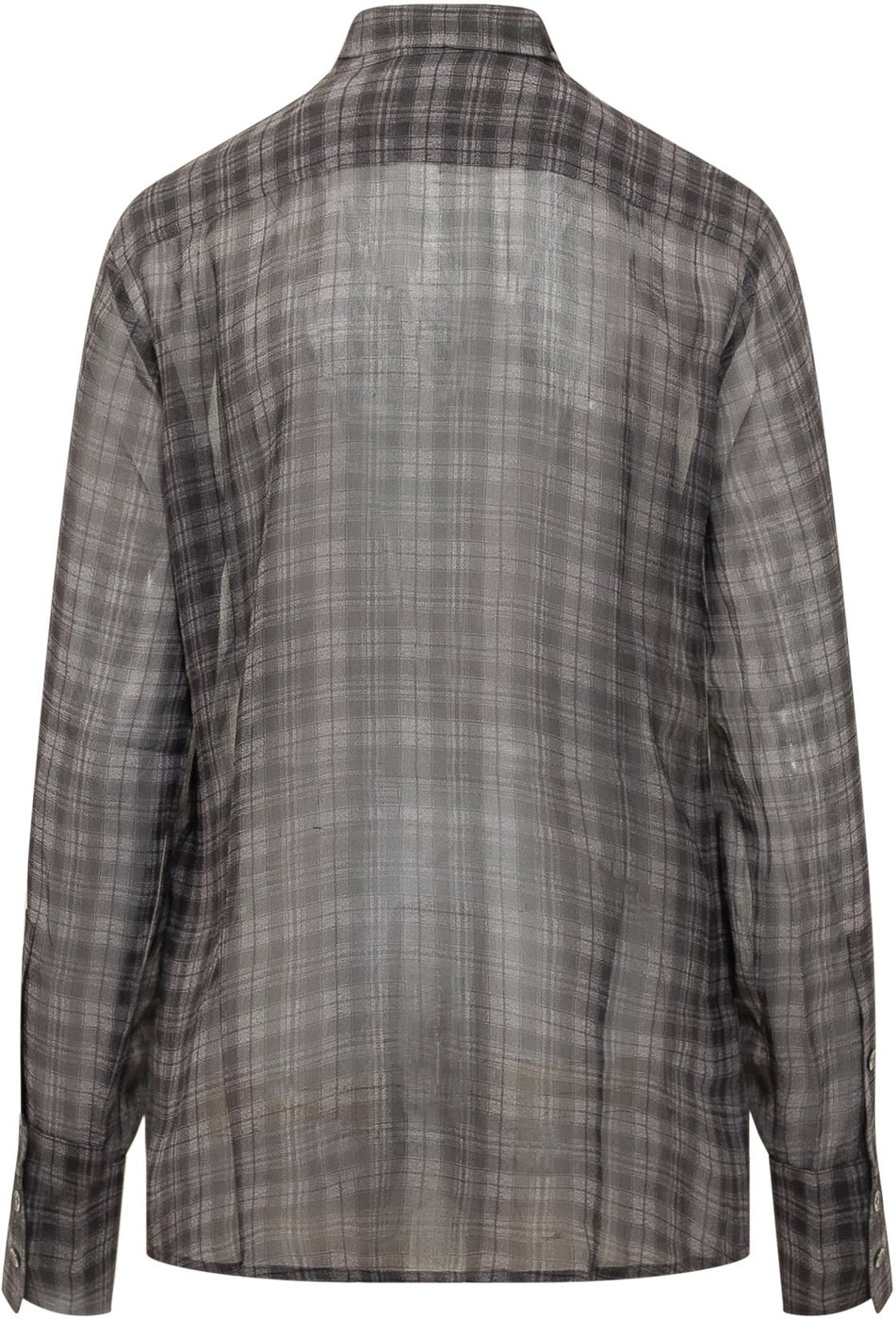 Camicia in Seta Check con Fiocco