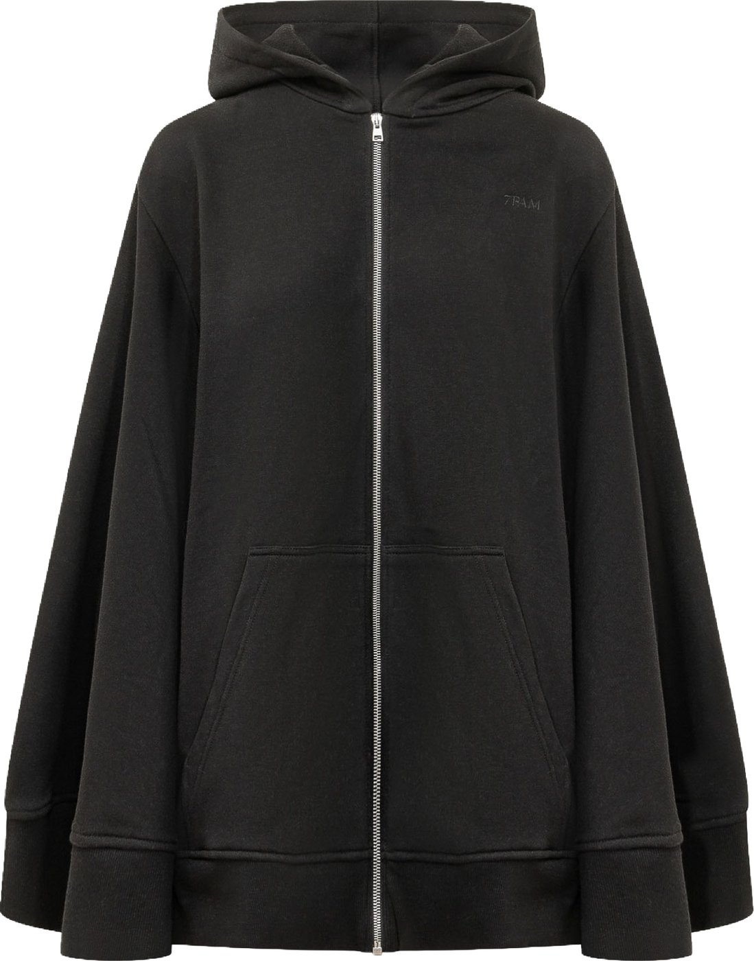Felpa Oversize con Zip e Cappuccio