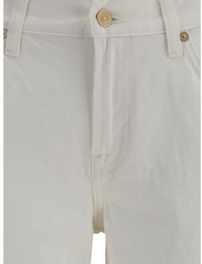 7FOR Beige Cotton Flared Jeans