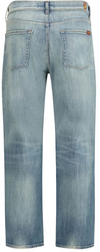 7FOR Blue Cotton Relaxed Fit Jeans