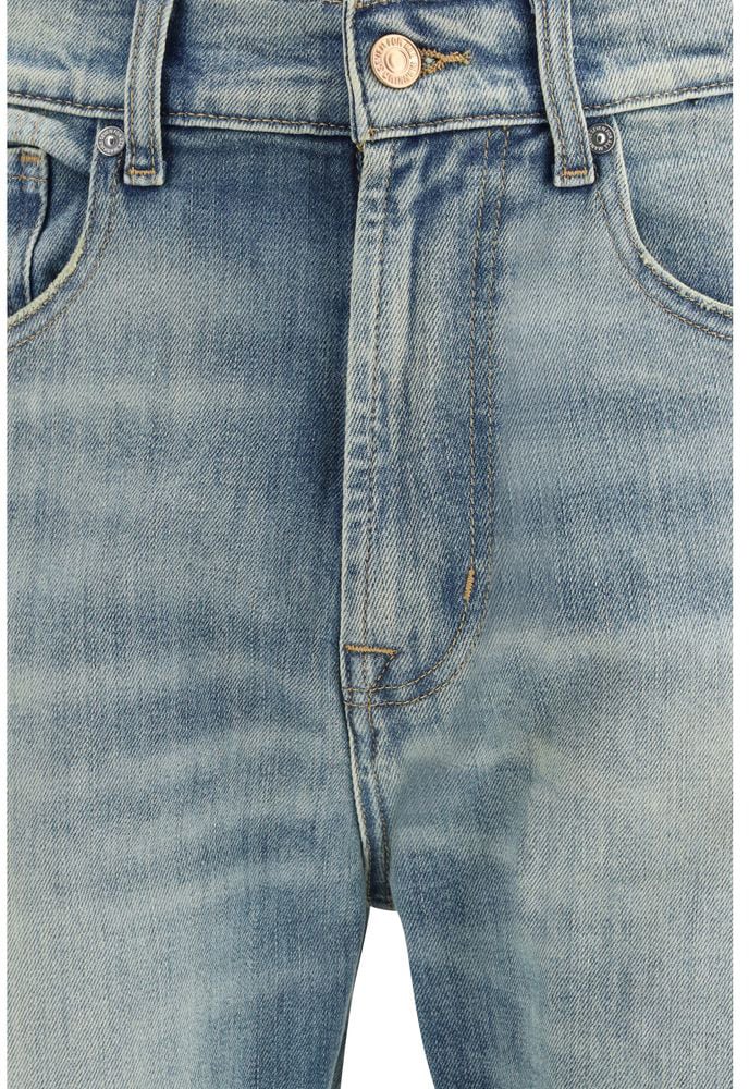 7FOR Blue Cotton Relaxed Fit Jeans