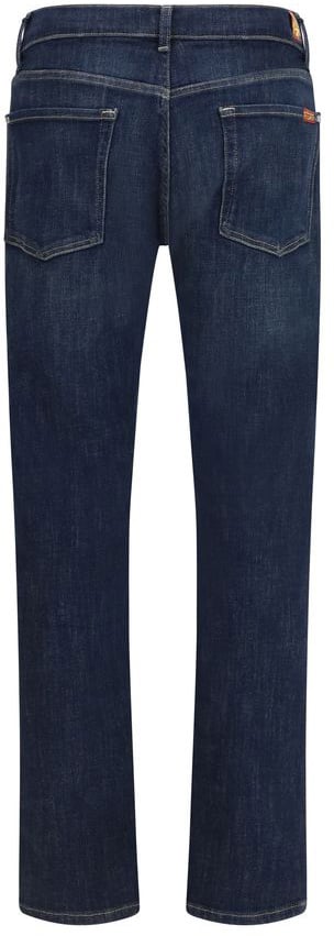 7FOR Blue Cotton Flared Jeans