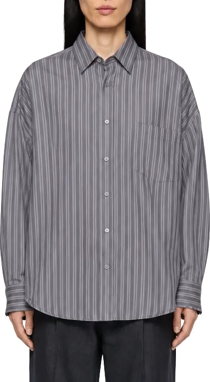 STRIPED BUTTON-UP SHIRT PURPLE/MAUVE