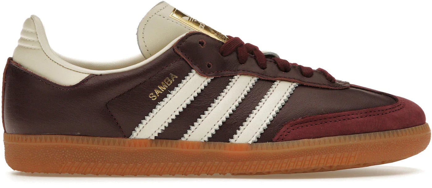 adidas Samba OG Maroon Gold Metallic (Women's)