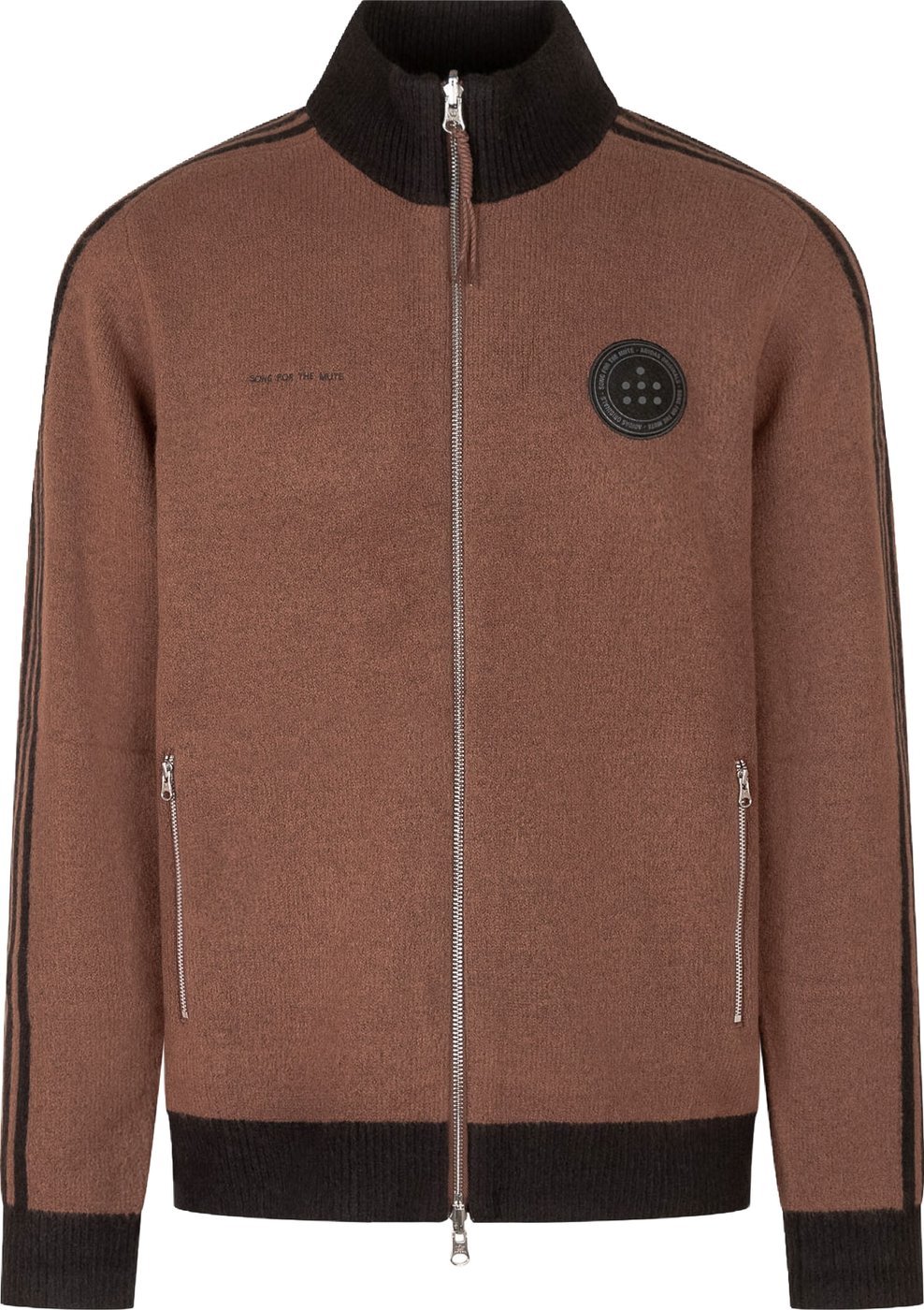 Cardigan con Zip e Collo Alto