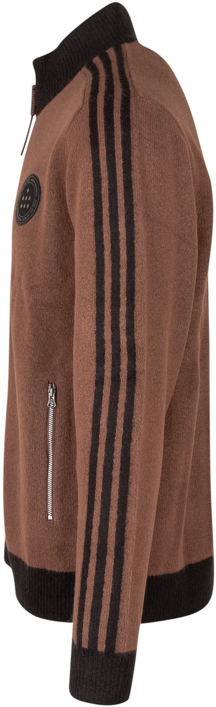 Cardigan con Zip e Collo Alto
