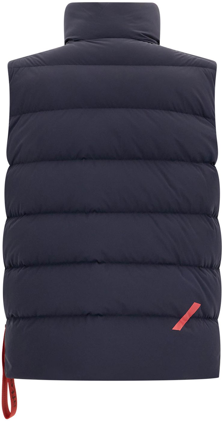 After Label Blue stretch nylon Kirovsk sleeveless down jacket