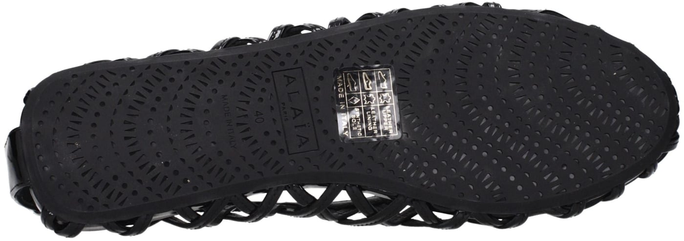 Alaïa Black Leather Ballet Flats