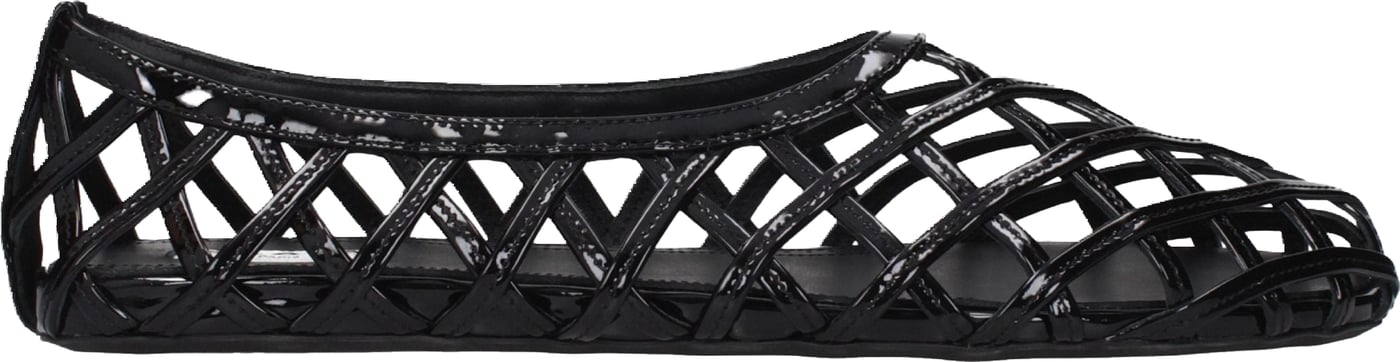 Alaïa Black Leather Ballet Flats