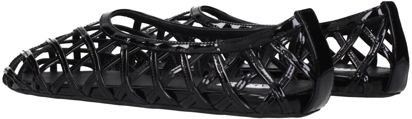 Alaïa Black Leather Ballet Flats