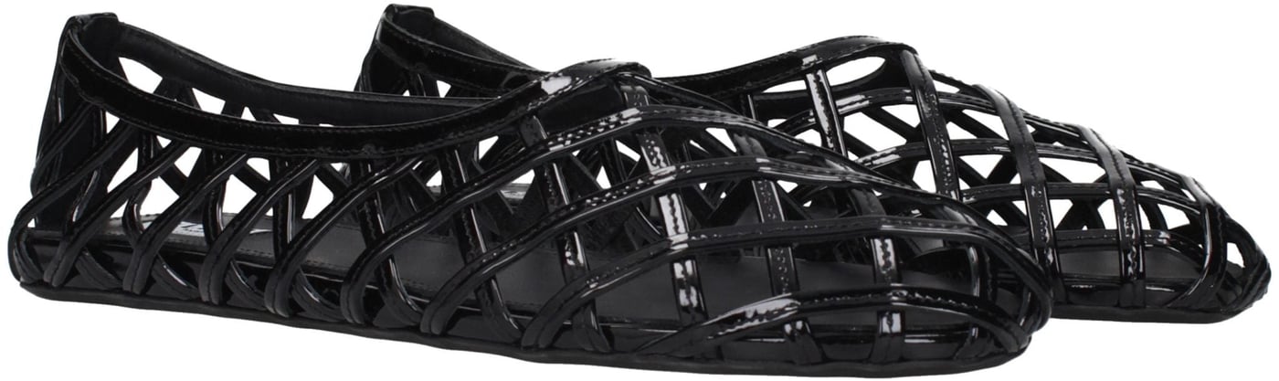 Alaïa Black Leather Ballet Flats