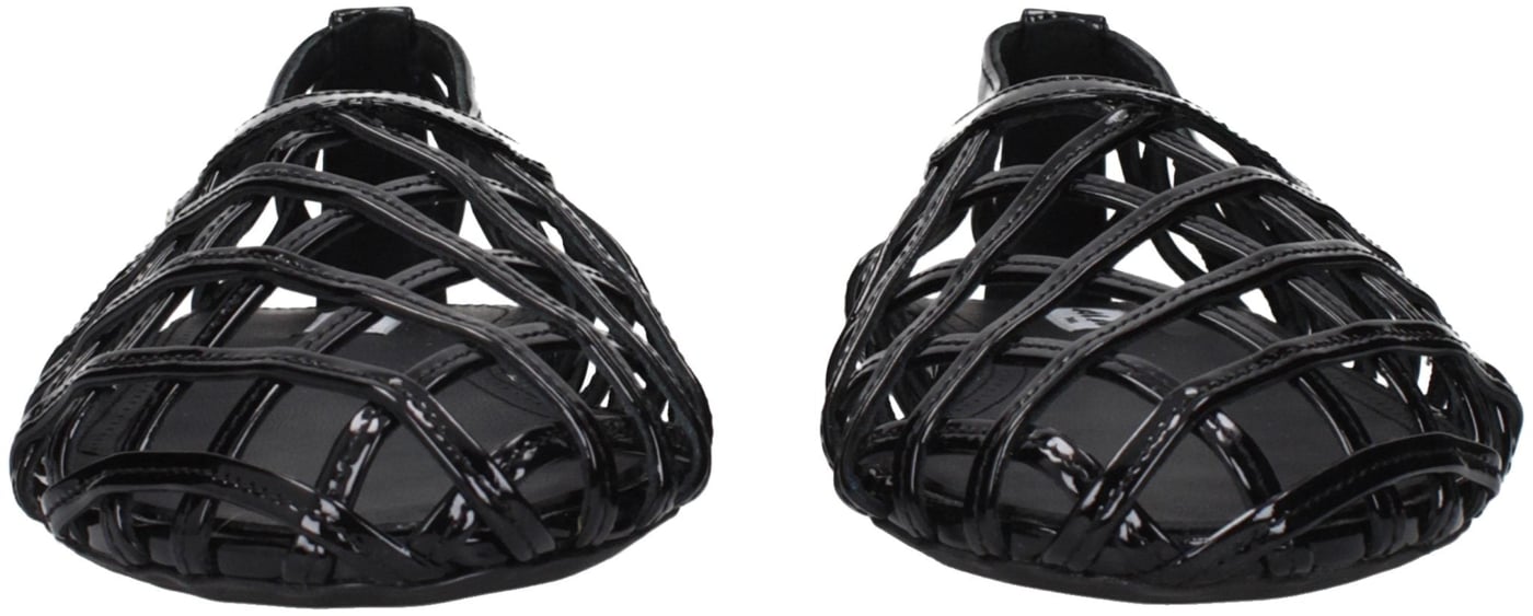 Alaïa Black Leather Ballet Flats
