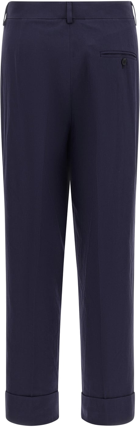 Alberto Biani Blue Cotton Pants