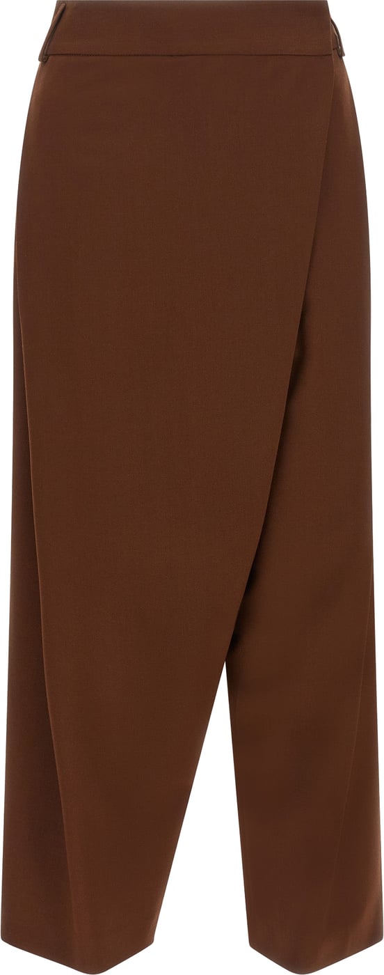 Alberto Biani Brown Wool Cropped Pants